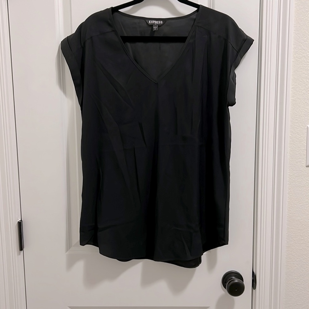 Women large black blouse from express